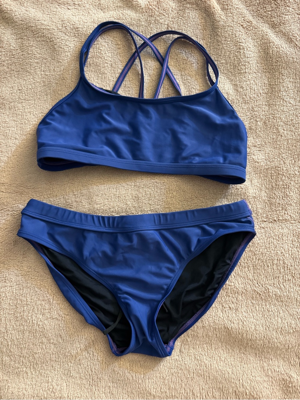Classic Strappy Blue Bikini Set — Sporty Two-Piece Swim